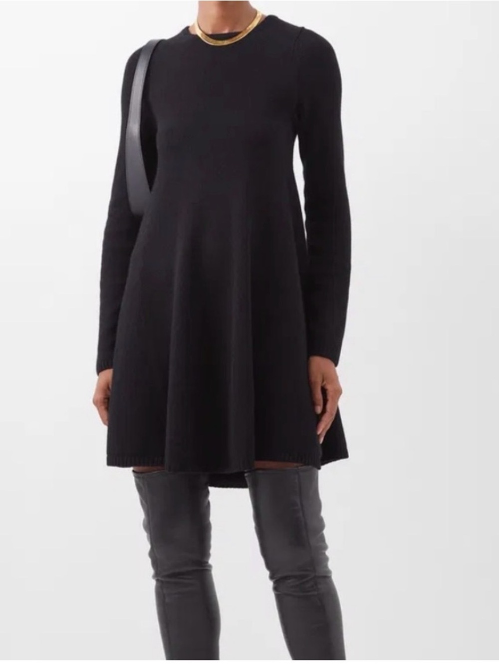 Khaite Fleurine 100% cashmere sweater dress black size small